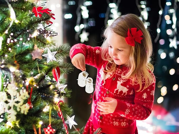 Ivory Baby Shoe Ornament Babys First Christmas Boy or Girl Ornament Cream Porcelain Baby Booties, Can Be Personalized, with Gift Box (2025)-BubblyBeeBaby