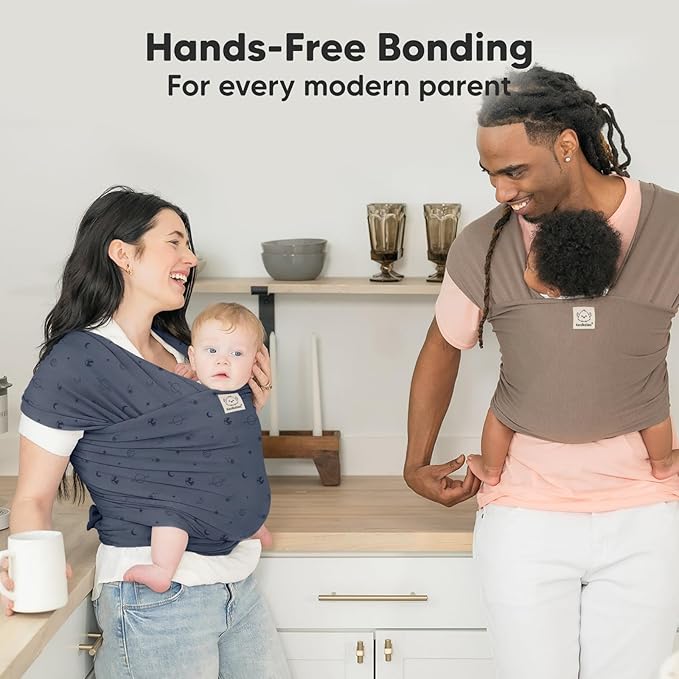 KeaBabies Baby Wrap Carrier - All in 1 Original Baby Carrier Newborn to Toddler Sling, Easy to Wear, Hands Free Bonding, Lightweight, Breathable Infant Wraps (Planets)-BubblyBeeBaby