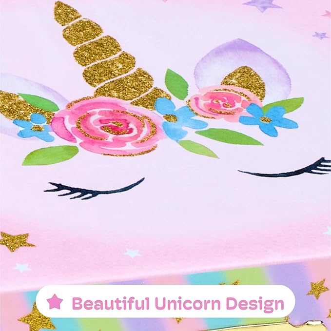 Jewelkeeper Enchanting Unicorn Musical Jewelry Box for Girls - Sparkling Rainbow Design Music Box with 2 Pullout Drawers to Store Earrings, Necklace and Bracelets - Plays The Beautiful Dreamer Tune-BubblyBeeBaby