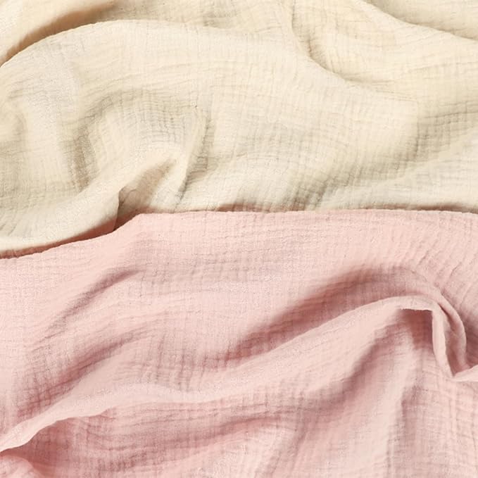 Hooyax Baby Lounger Cover 2 Pack - 100% Muslin Cotton Newborn Lounger Pillow Covers Only, Soft Breathable Infant Lounger Cover with Reinforced Stitching, Fits Most Standard Baby Loungers (Pink Wheat)-BubblyBeeBaby