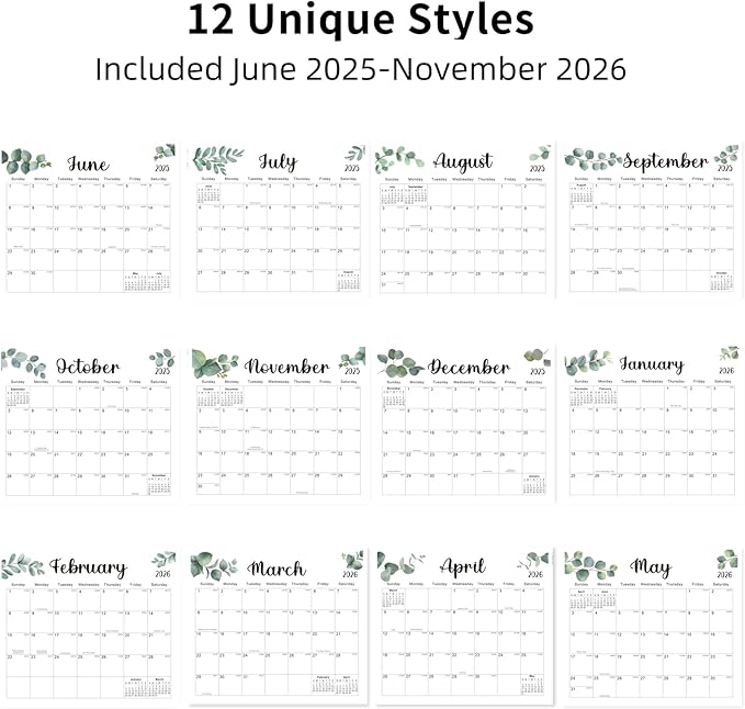 2025-2026 Magnetic Fridge Calendar 18 Monthly Magnetic Calendar for Refrigerator 2025-2026 Wall Calendar Planner Runs from June 2025 Until November 2026 Easy Organizing Markers Tearable (Nature)-BubblyBeeBaby