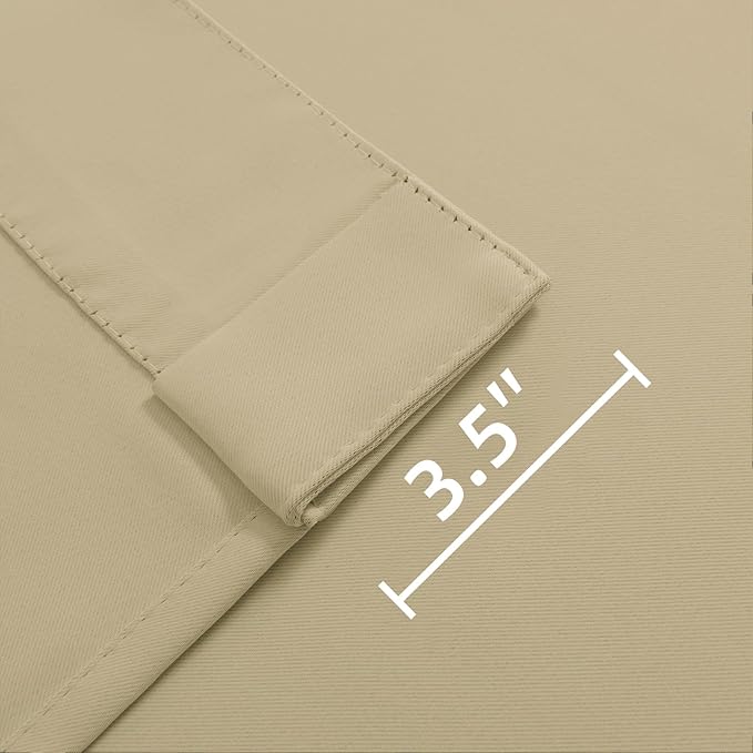 Joydeco Custom Blackout Curtains for Bedroom, 1 Panel Room Darkening Curtains & Drapes for Living Room Window Rod Pocket Back Tab (Custom Size,Beige)-BubblyBeeBaby