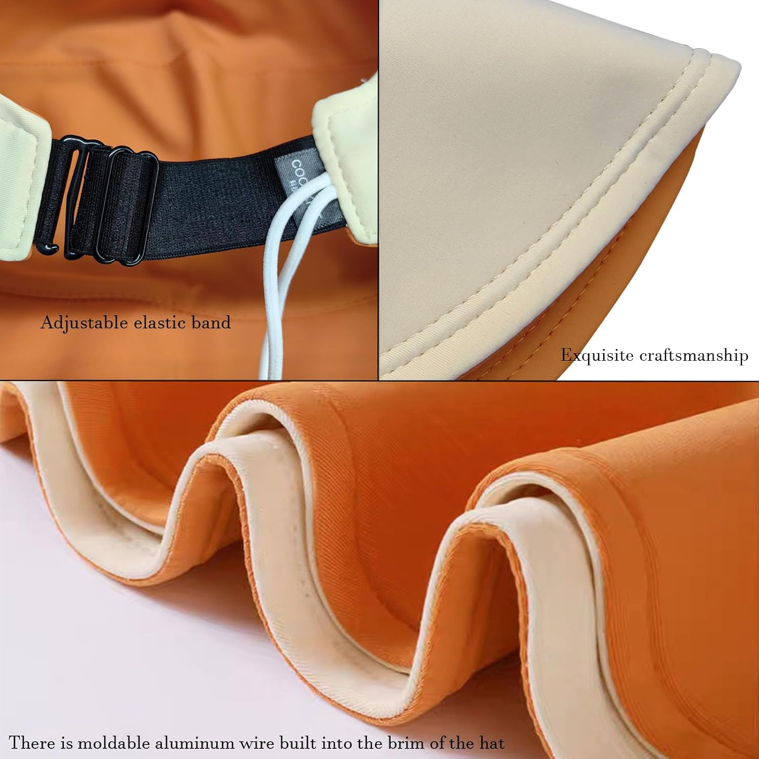 Sun Hats for Womens Wide Brim UV Protection Fishing Hats Packable Reversible Hollow Top Hat with Ponytail Beach Travel Hats