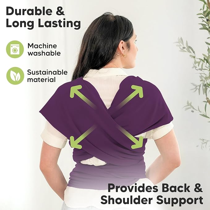 KeaBabies Baby Wrap Carrier - All in 1 Original Baby Carrier Newborn to Toddler Sling, Easy to Wear, Hands Free Bonding, Lightweight, Breathable Infant Wraps (Royal Purple)-BubblyBeeBaby