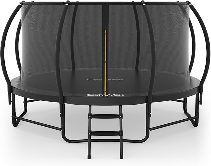 14FT 12FT 10FT 16FT Trampoline with Safety Enclosure, Anti-Rust Coating – ASTM Certified, Heavy-Duty Outdoor Trampoline with Ladder – for Kids & Adults-BubblyBeeBaby