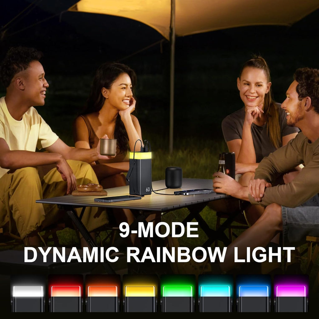 Power Bank 60000mAh 22.5W Fast-Charging Portable Charger with Built-in Cables Portable High Capacity Portable Phone Charger Power Bank for iPhone, Samsung, Galaxy, Travel Camping Outdoor