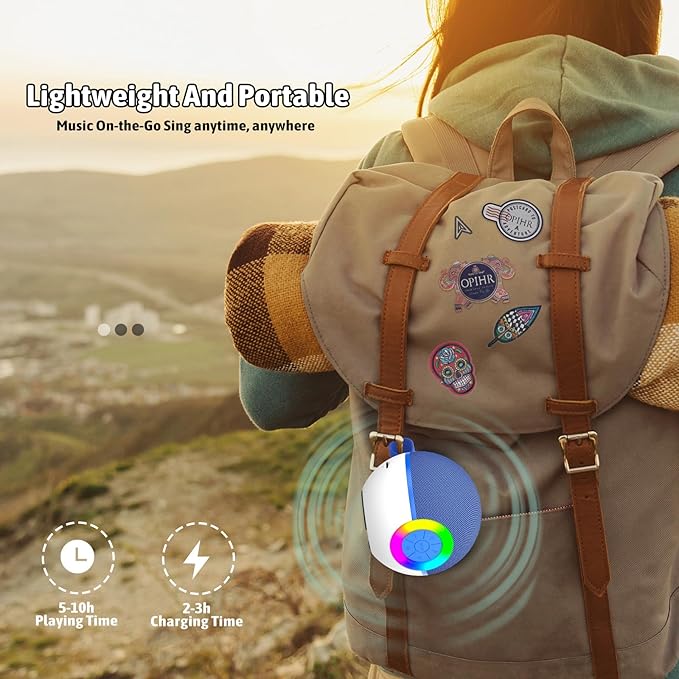 Karaoke Microphone Machine Toys for Kids Adults, Mini Portable Bluetooth Speaker with 2 Wireless Mics, Christmas Birthday Gifts for Boys Girls Ages 3 4 5 6 7 8 9 10 11 12+ Year (Blue)-BubblyBeeBaby