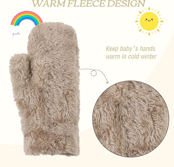 PESAAT Baby Girl Mittens Fleece Toddler Boy Mittens Warm Kids Winter Gloves Unisex Cold Weather Baby Gloves-BubblyBeeBaby
