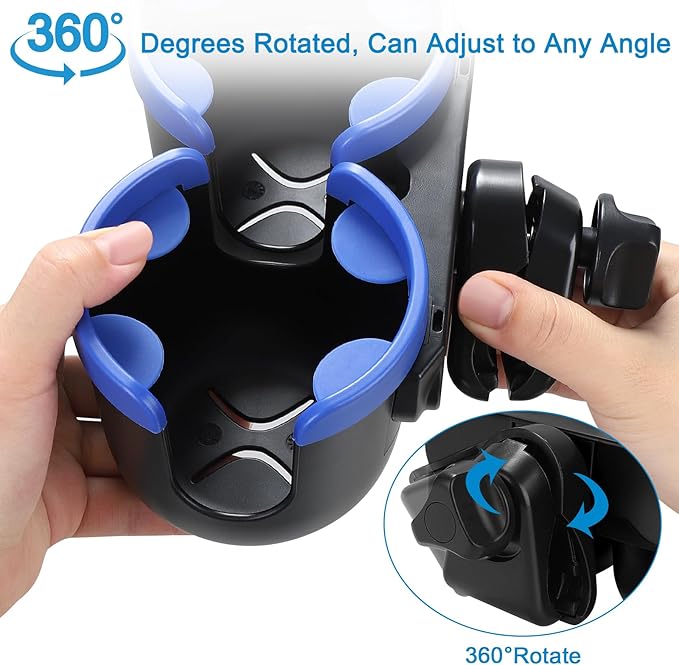 Accmor Stroller Cup Holder with Phone Holder, Bike Cup Holder, Universal Cup Holder for Uppababy Nuna Doona Strollers, 2-in-1 Cup Phone Holder for Stroller, Bike, Wheelchair, Walker, Scooter-BubblyBeeBaby