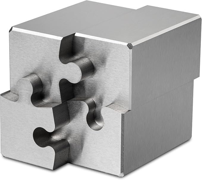Heavenly Metals 4-Piece Cube 3D Puzzle for Adults – Stainless Steel Desk Toy and Fidget, Zero Tolerance Wire EDM Cut Office Gift for Men & Women-BubblyBeeBaby