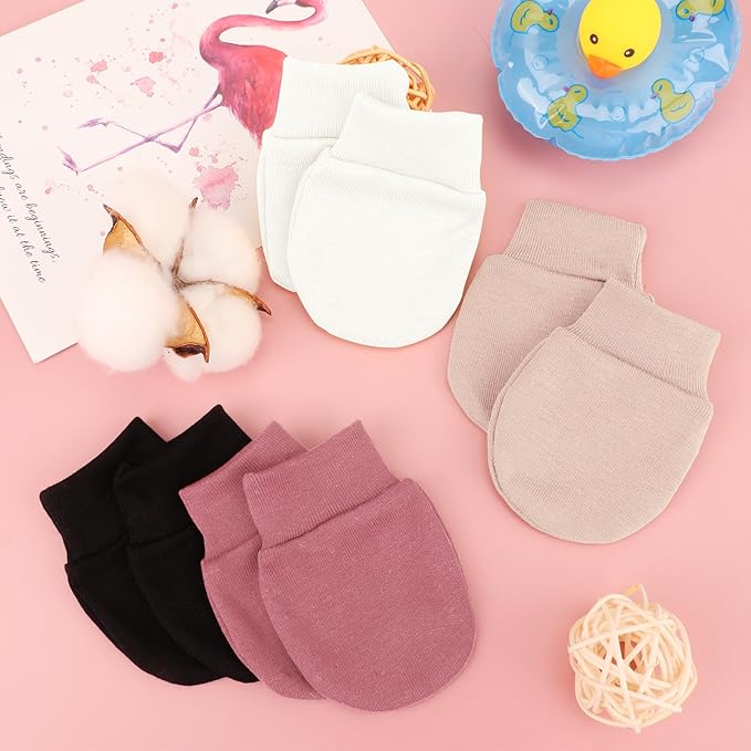 Newborn Baby Mittens No Scratch Cotton Elastic Wrist Gloves Infant Toddler Mittens for Baby Boy Girl 0-6 Months-BubblyBeeBaby