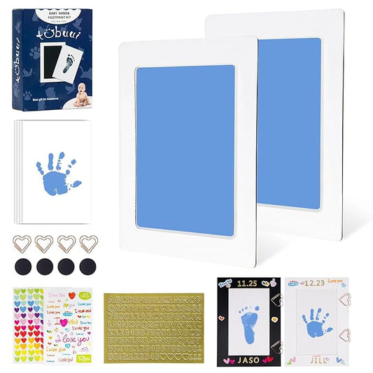 Inkless Baby Hand and Footprint Kit,Clean Touch Ink Pad for Baby Footprint Kit,No Mess Dog Paw Print Kit,DIY Footprint Ink for Baby Keepsake Gifts for Boys and Girls-BubblyBeeBaby