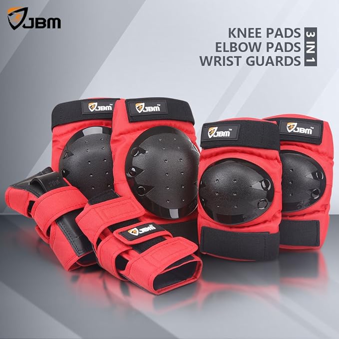 JBM Adult & Kids Knee Pads Elbow Pads and Wrist Guards for Inline Skating, Roller Skating, Skateboarding, Scootering-BubblyBeeBaby