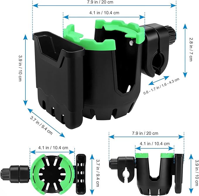 Accmor Stroller Cup Holder with Phone Holder, Universal Cup Holder, Bike Cup Holder, 360° Rotatable Large Caliber Drinks Holder for Stroller, Bike, Wheelchair, Walker-BubblyBeeBaby