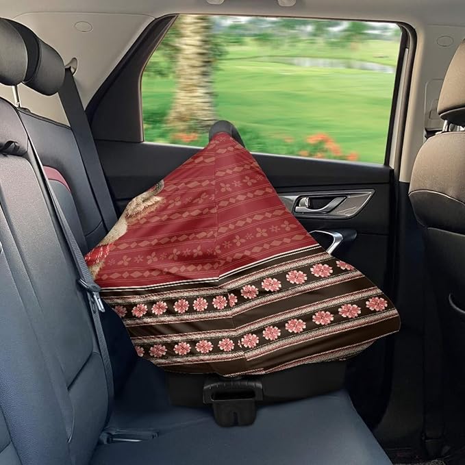 Binienty Christmas Highland Cow Car Seat Canopies for Baby Boys Girls, Mom Nursing Breastfeeding Covers Infant Stroller Cover, Holiday Gifts-BubblyBeeBaby