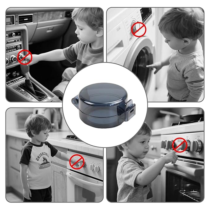 2 Pack Deadbolt Child Safety Lock Cover - Child Proof Deadbolt Cover & Door Knob Protector, Deadbolt Lock Cover for Kids, Prevents Accidental Locking (Fits Standard Locks) (Black)-BubblyBeeBaby