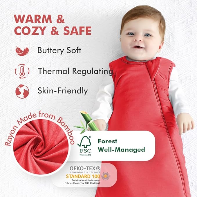 HAPIU Unisex Rayon Made from Bamboo Baby Sleep Sack TOG 1.0, 2-Way Zipper YKK, Wearable Blanket Baby-BubblyBeeBaby