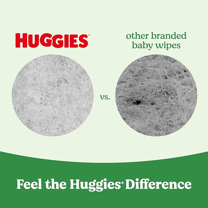 Huggies Natural Care Sensitive Baby Wipes, Unscented, Hypoallergenic, 99% Purified Water, 10 Flip-Top Packs (560 Wipes Total)-BubblyBeeBaby