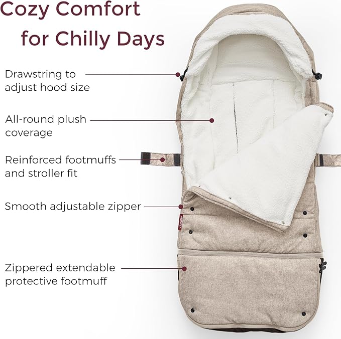 Momcozy Stroller Footmuff | Universal, Weather-Proof, Warm Stroller Bunting Bag | Extendable Winter Cover | Adjustable Buckle-BubblyBeeBaby