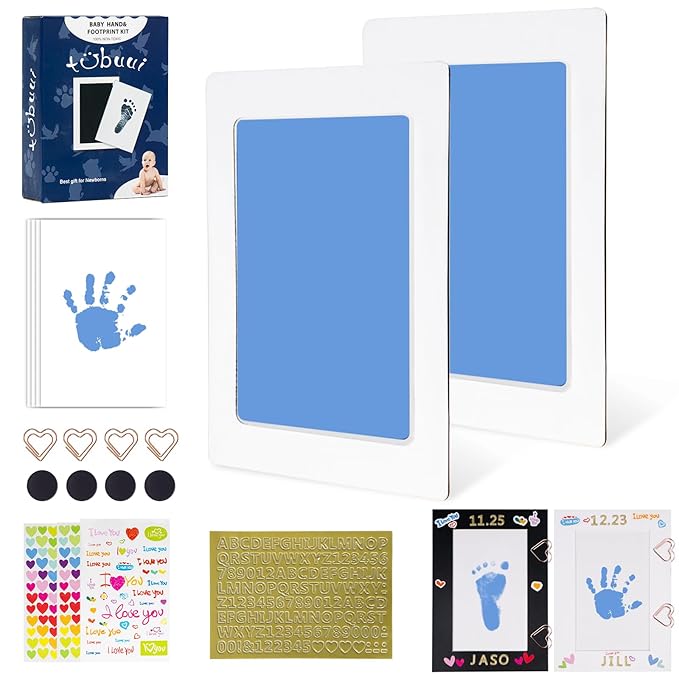 Inkless Baby Hand and Footprint Kit,Clean Touch Ink Pad for Baby Footprint Kit,No Mess Dog Paw Print Kit,DIY Footprint Ink for Baby Keepsake Gifts for Boys and Girls-BubblyBeeBaby