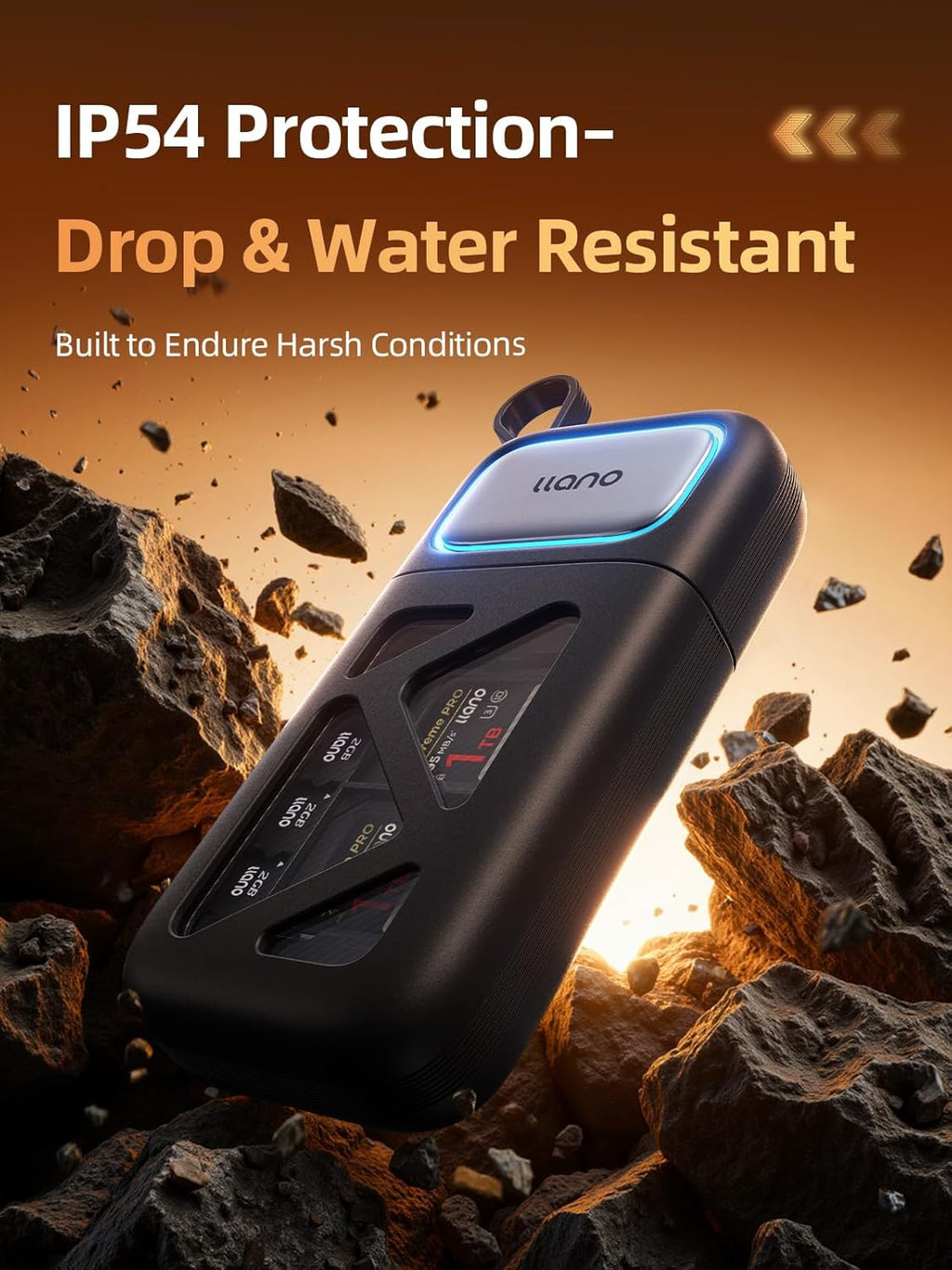 llano 2-in-1 High-Speed SD/Micro SD Card Reader Adapter(UHS-I Supported),Holder Case, Built-in Slot Storage, Compatible with iPhone, Android, PC, MacBook, Laptop, Dual Slot, USB Type-C 3.2 Gen1