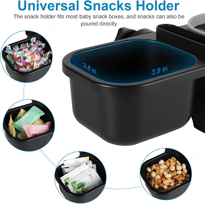 Accmor Stroller Cup Holder with Tray, Universal Cup Holder, Bike Bottle Holder, 360° Rotatable Large Caliber Drinks Holder for Stroller, Bike, Wheelchair, Walker-BubblyBeeBaby