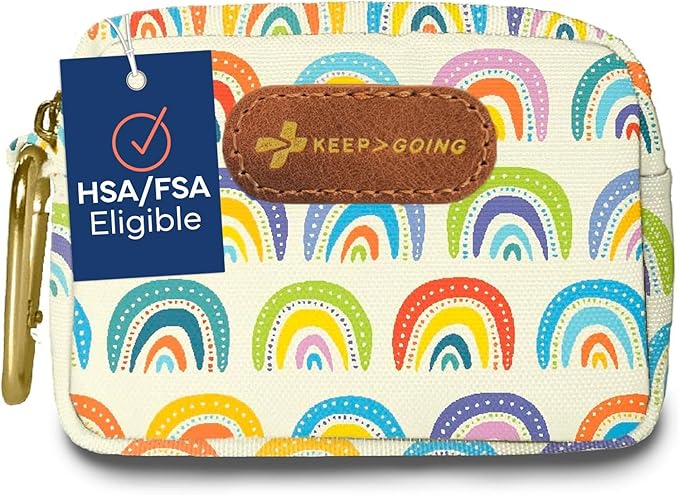 KeepGoing Small Travel First Aid Kit Kids – 60 Pc. Mini First Aid Kit for Purse, Diaper Bag, & Backpack with Latex-Free Bandages – 4 Oz., & 4.5 x 3.5 x 2 in, TSA-Approved-BubblyBeeBaby