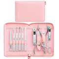 FAMILIFE Manicure Set Professional Manicure Kit Nail Kit - 11PCS Gifts for Her Nail Clippers for Women Stainless Steel Pedicure Sets Pink Leather Case