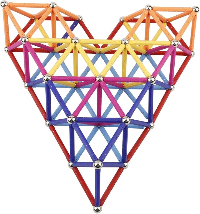 160 Pcs Magnet Building Sticks Kids Toys, Lengthen Magnetic Construction Building Blocks Set 3D Brain Training Learning Educational DIY STEM Toys-BubblyBeeBaby
