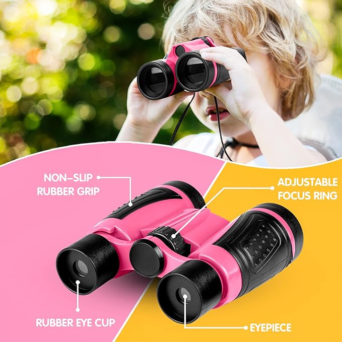 INNOCHEER Kids Explorer Kit & Bug Catcher Kit & Safari Costume Kit, Outdoor Exploration Set with Hat, Vest, Butterfly Net and Bugs Book for Boys Girls 3-12 Years Old (Camouflage Pink)-BubblyBeeBaby