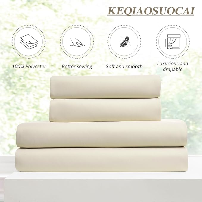 KEQIAOSUOCAI Pinch Pleat Blackout Curtains Pair with Hooks,60 Inch Wide Pleated Large Window Drapes for Office at Home Bedroom Sliding Glass Patio Doors Inside W60 xL90, Cream Beige-BubblyBeeBaby