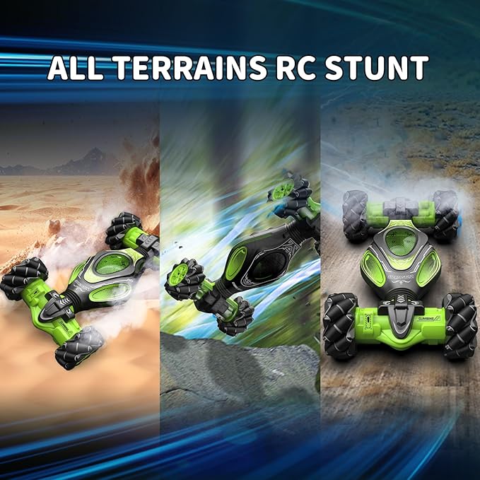 1:12 Hand Gesture Sensing Rc Stunt Car Large Drifting Rc Car with Watch Hand Controlled Twist Cars Offroad 360° Rotation with Lights Music, Birthday Xmas Gifts for Boys Adults Kids-BubblyBeeBaby