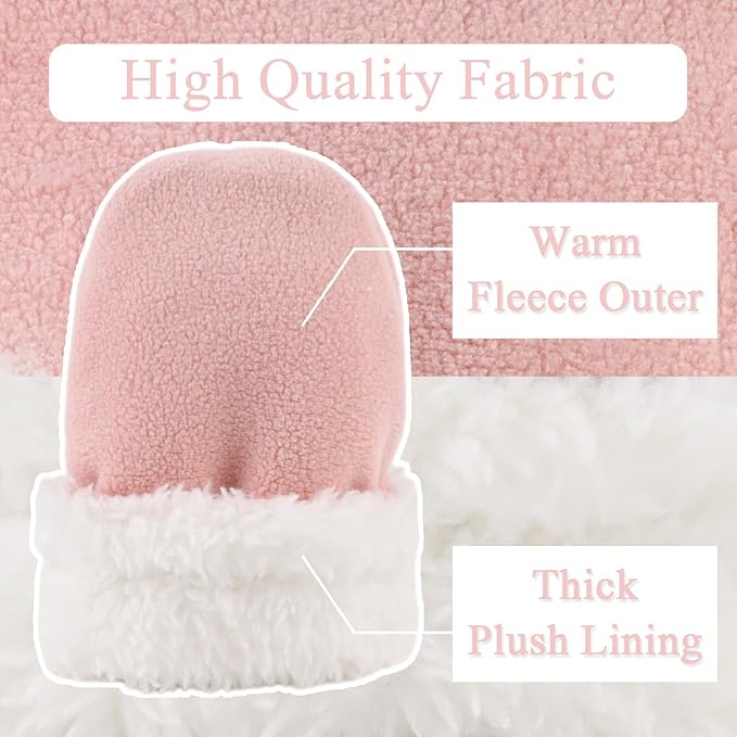 Zsedrut No Scratch Baby Mittens Toddler Infant Fleece Lined Gloves Winter Warm Mitten for Baby Boys Girls-BubblyBeeBaby