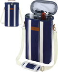 2-Bottle Insulated Wine Carrier Tote - Leakproof Padded 900D Oxford Wine Cooler Bag for Travel, Picnics, Beach & Parties - Ideal Wine Gift for Wine Lovers