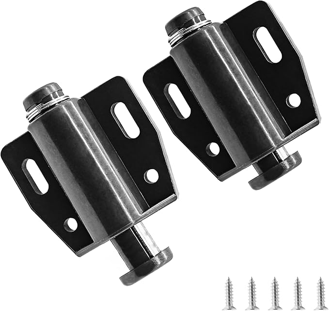 2 Pack Cabinet Magnetic Touch Latch, Push to Open Catches Magnet Push Release Latches Hardware for Kitchen Cabinet Drawer Cupboard Closet Door (Black)-BubblyBeeBaby