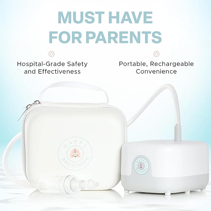 Hospital Grade Nasal Aspirator For Baby – Electric Nose Sucker for Baby & Toddler with 3-Level Suction, Portable & Rechargeable Mucus Removal for Breathing Relief, Cordless Booger Sucker & Snot Sucker-BubblyBeeBaby