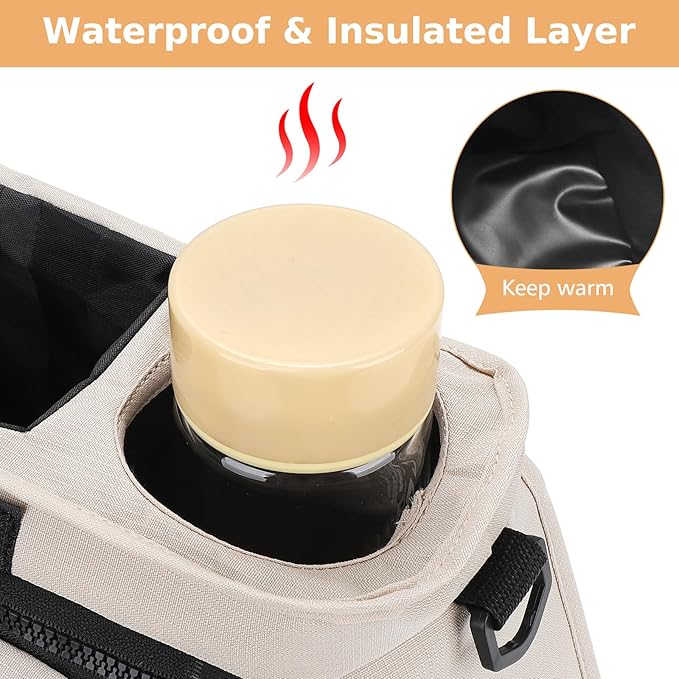 Accmor Universal Stroller Organizer with Insulated Cup Holder Detachable Phone Bag and Shoulder Strap,Stroller Bag Caddy Organizer Fits for Uppababy, Baby Jogger, Britax Strollers-BubblyBeeBaby