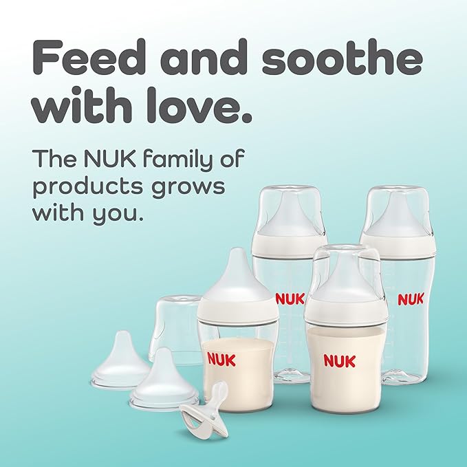 NUK Perfect Match Slow Flow 2-in-1 Natural and Anti-Colic Bottle, 5oz., 4 Pack, BPA Free-BubblyBeeBaby
