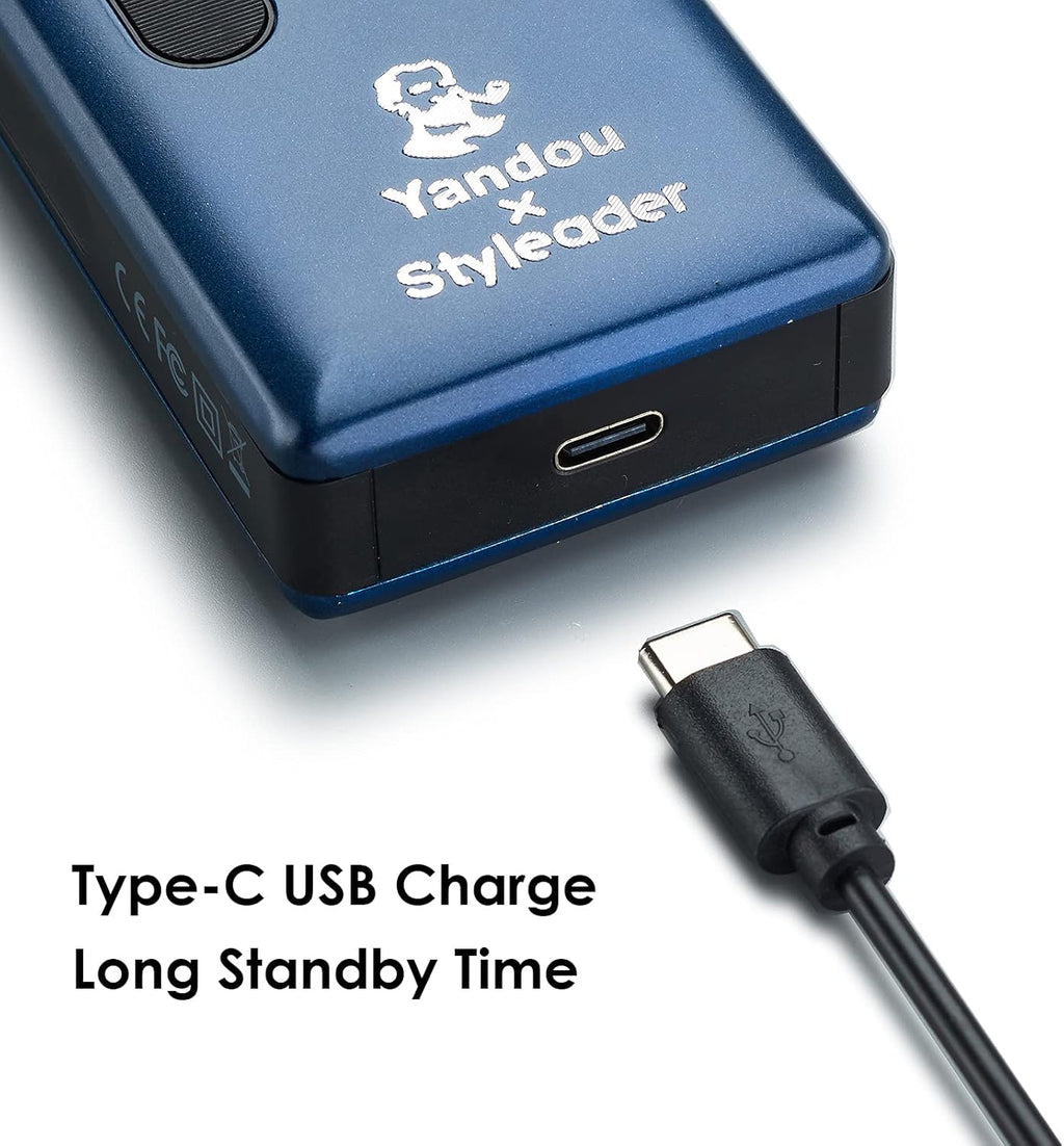 Retro Electric Razor for Men, Rechargeable Mens Gold Foil Shavers,Travel Electric Shavers for Men(Blue)