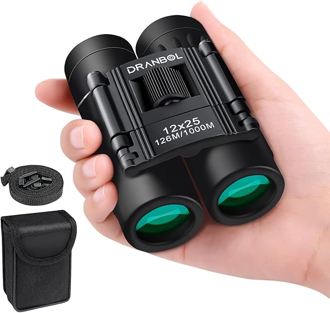 12X25 Mini Pocket Binoculars for Adults Kids, Small Compact Binoculars for Bird Watching, Opera Concert-BubblyBeeBaby
