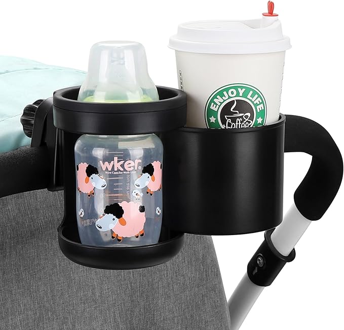 Accmor Universal Cup Holder, Stroller Cup Holder, 360° Rotatable Large Caliber Designed Bottle Holder for Stroller, Bike, Wheelchair, Walker, Scooter-BubblyBeeBaby