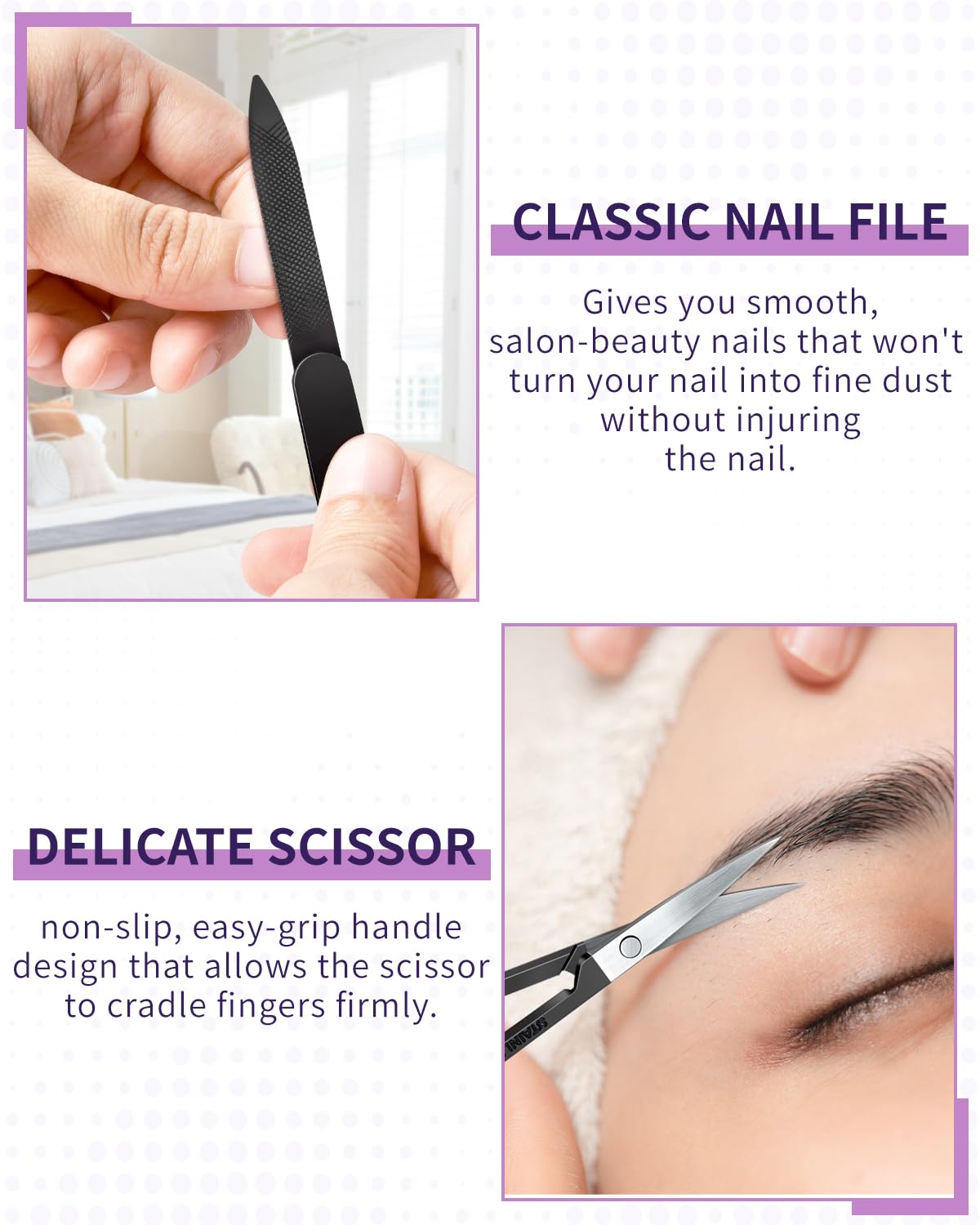 MORGLES Eyebrow Tweezers for Women and Nail Clipper Set with Travel Case Precision Tweezers for Facial & Ingrown Hair Removal with Scissors