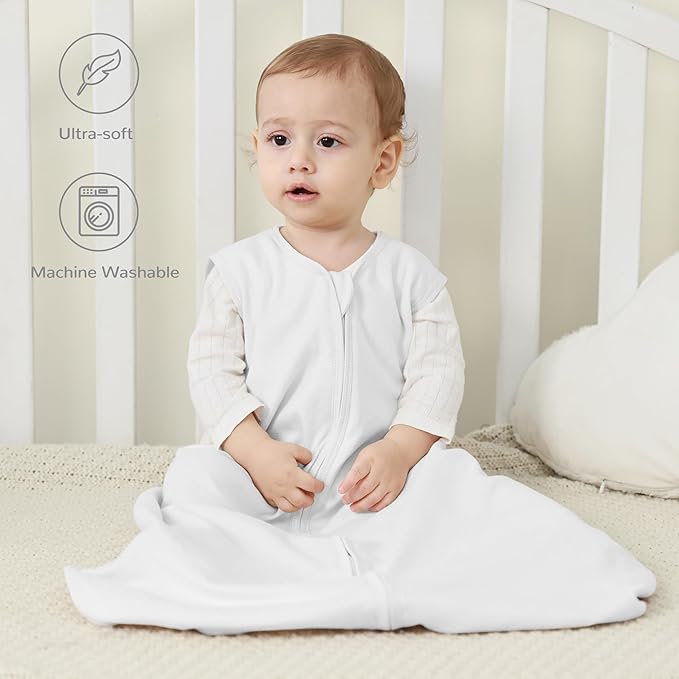 JELLYMONI Baby Sleep Sack 18-24 Months 100% Cotton Wearable Blanket, 0.5 TOG Soft Lightweight Toddler Sleeping Sack 3 Pack 2-Way Zipper Newborn Sleep Sacks-BubblyBeeBaby