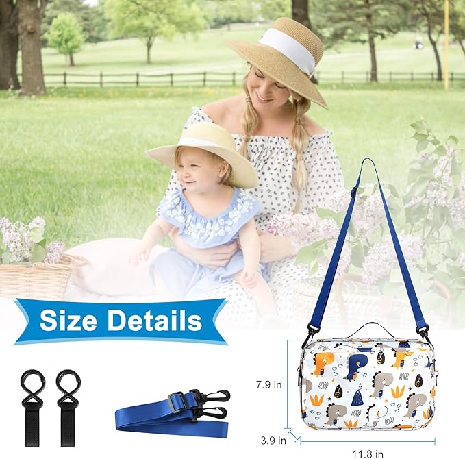 Accmor Stroller Organizer, Universal Stroller Organizer with Insulated Cup Holder Pocket, Dual Purpose Large Capacity Stroller Bag Caddy, Stroller Accessories Fits for Uppababy, Doona, Nuna Strollers-BubblyBeeBaby