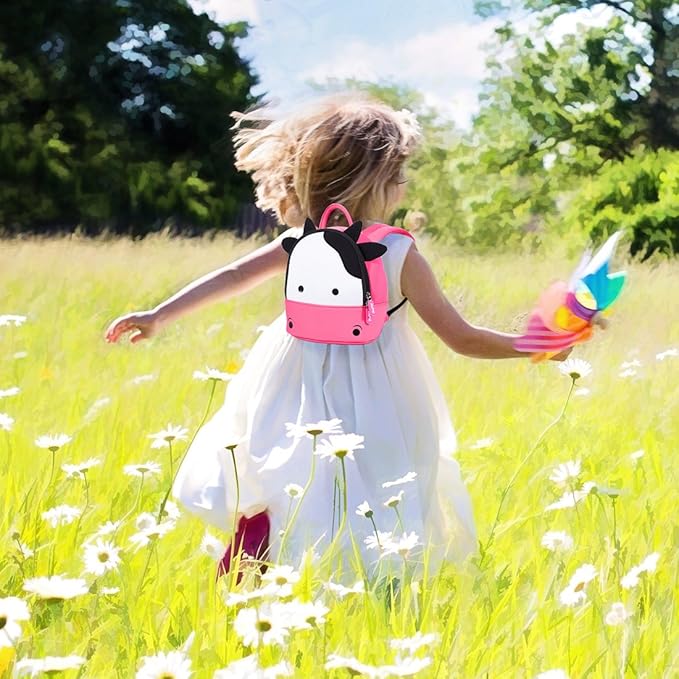 JiePai Cow Toddler Kids Backpack with Harness Leash for Boys Girls Age 1-3-BubblyBeeBaby