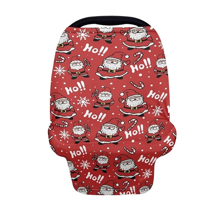 Binienty Christmas Santa Claus Nursing Cover for Moon Christmas Decor Soft Lightweight Car Seat Canopy Multi Use Breastfeeding Covers Breathable and Comfy-BubblyBeeBaby