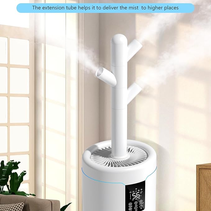 17L/4.5Gal Ultra Large Humidifiers for Bedroom 2000 sq ft, Quiet Humidifiers for Large Room, Tower Humidifier with 4 Mist Mode & Extension Tube for Home School Office Commercial Greenhouse Plants-BubblyBeeBaby