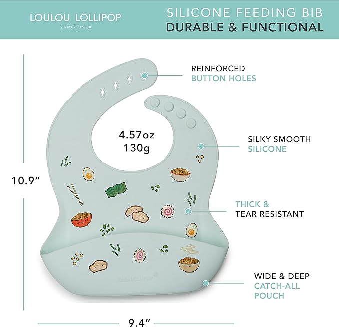 Loulou Lollipop Soft, Waterproof Silicone Feeding Bib for Babies and Toddlers-BubblyBeeBaby