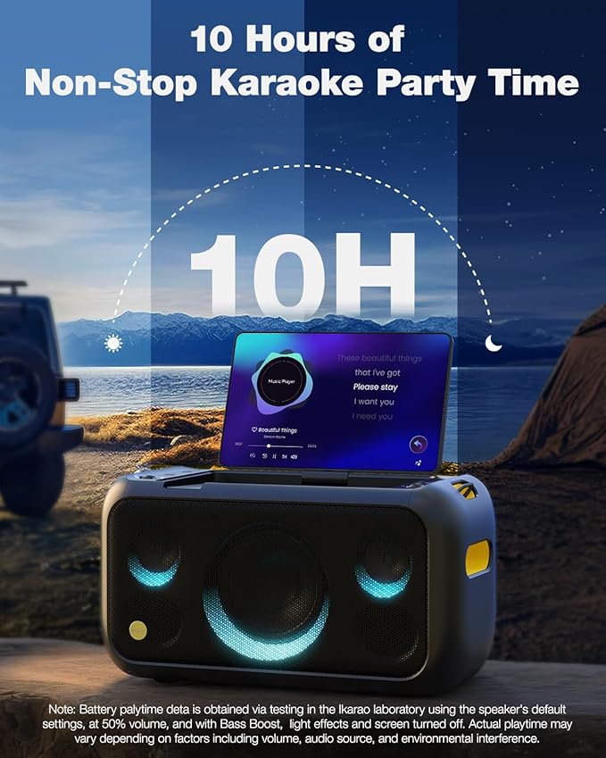 Karaoke Machine for Adults, with Lyrics Display Built-in 13.3" Screen, Truly All in One Karaoke Machine with 2 Wireless Microphone (Hidden & Self Charging), 460W Bluetooth Speaker for Party, TV-BubblyBeeBaby