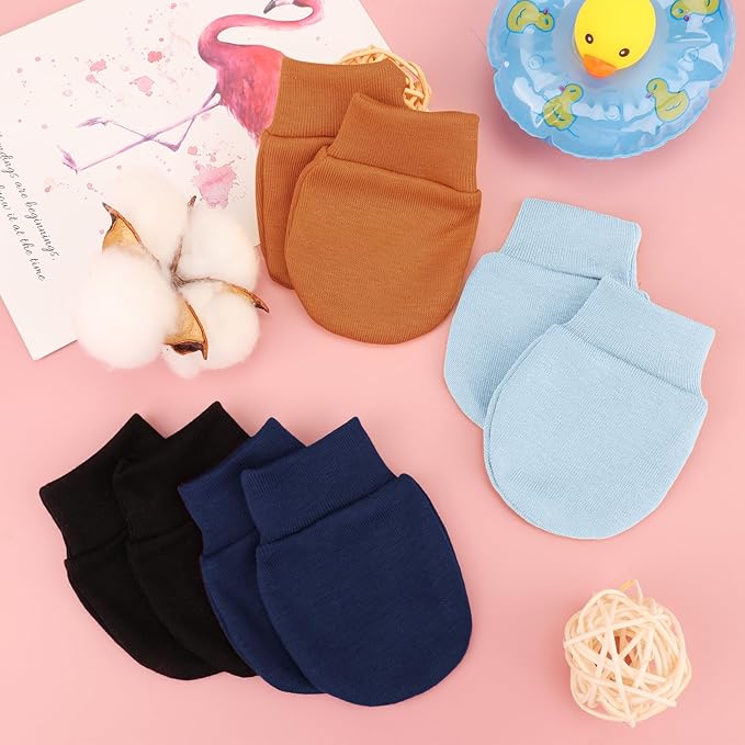 Newborn Baby Mittens No Scratch Cotton Elastic Wrist Gloves Infant Toddler Mittens for Baby Boy Girl 0-6 Months-BubblyBeeBaby